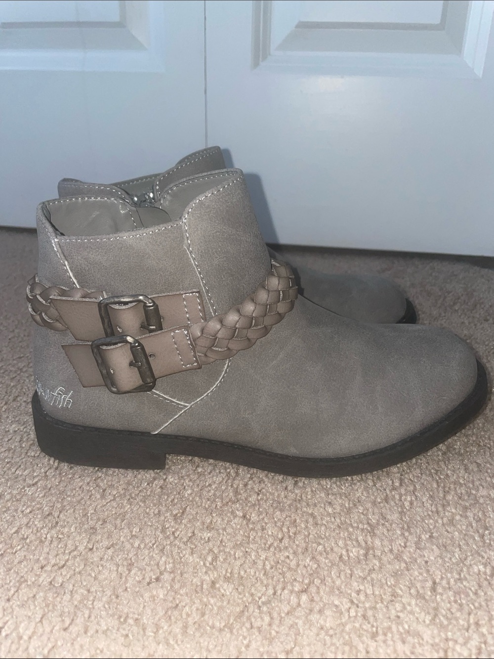 Blowfish Malibu Gray Braided Strap Booties